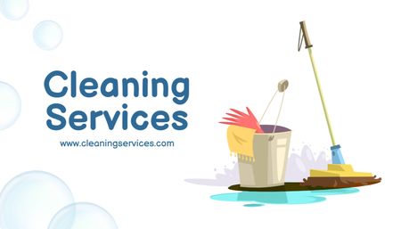 Cleaning Services Ad Business Card US – шаблон для дизайну