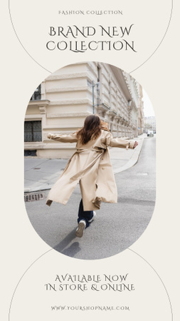 Modèle de visuel Annonce de la nouvelle collection avec Girl in City - Instagram Story