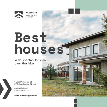 Real Estate Ad Modern House Facade Instagram Design Template