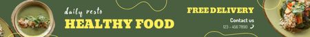 Plantilla de diseño de Oferta de entrega de comida saludable gratis Leaderboard 