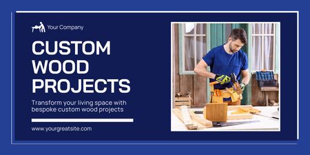 Offering Customized Carpentry Service By Professional Twitter Design Template