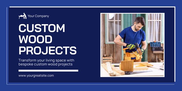 Offering Customized Carpentry Service By Professional Twitter Πρότυπο σχεδίασης