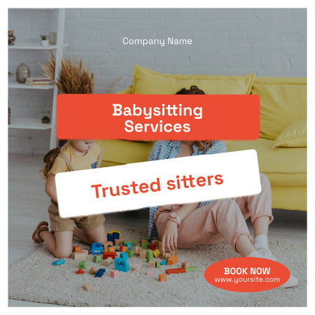 Babysitting Services Offer Instagram Tasarım Şablonu