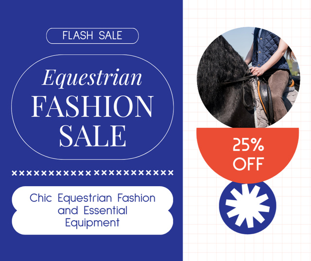 Plantilla de diseño de Equestrian Fashion Flash Sale Offer Facebook 
