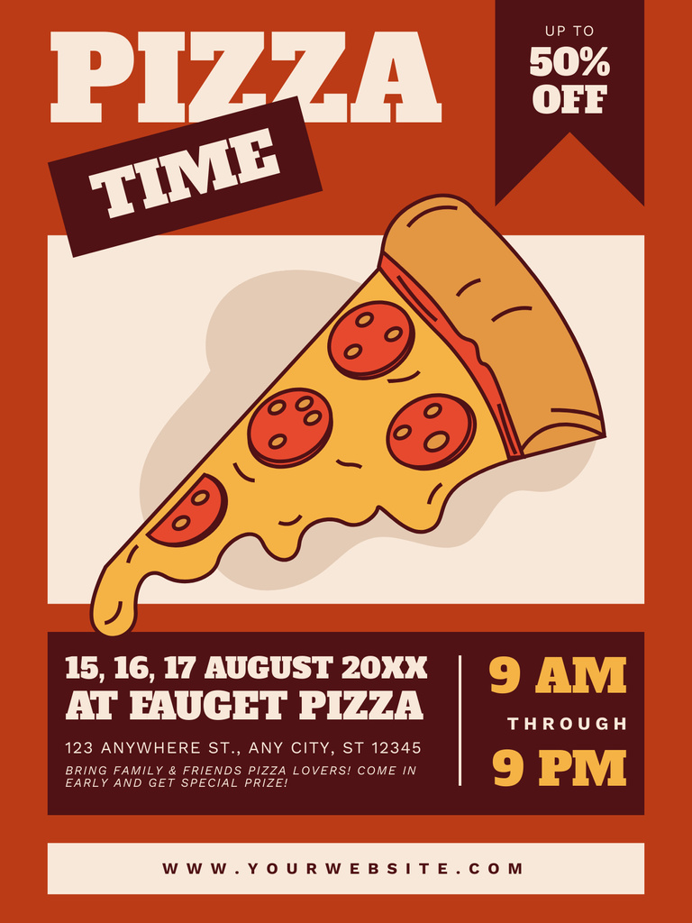 Discount on Delicious Pizza Poster US Modelo de Design