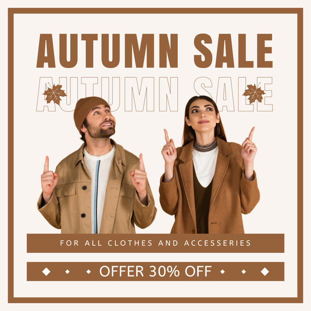 Plantilla de diseño de Autumn Discount on All Clothing and Accessories Animated Post 