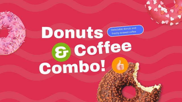 Coffee and Glazed Donut Combo Offer Youtube Thumbnail Design Template