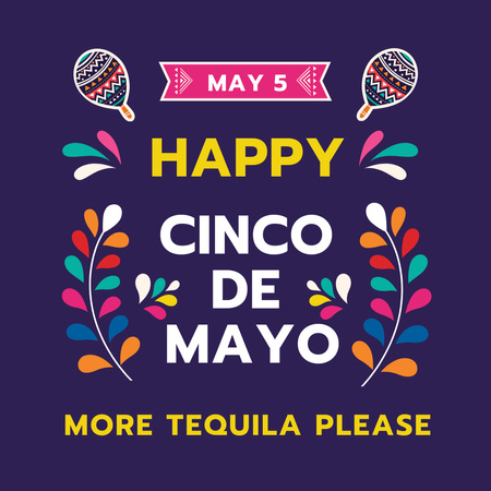 Cinco de Mayo Mexican holiday Instagram Design Template
