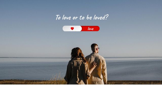 Loving Couple by the Sea Facebook AD Modelo de Design