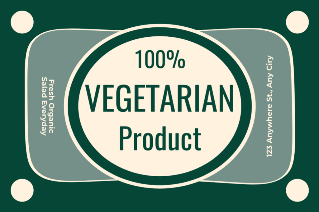 Fresh Vegetarian Salad For Everyday Offer Label Design Template