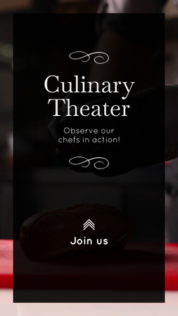 Кулинарный театр с шеф-поваром, готовящим еду в ресторане Instagram Video Story – шаблон для дизайна