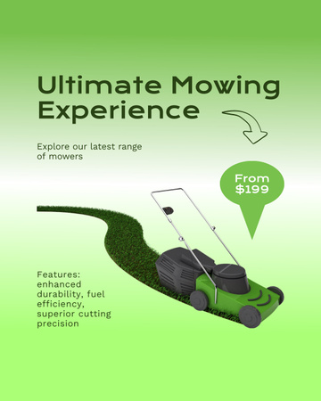 Ultimate Lawn Mowers Instagram Post Vertical Design Template