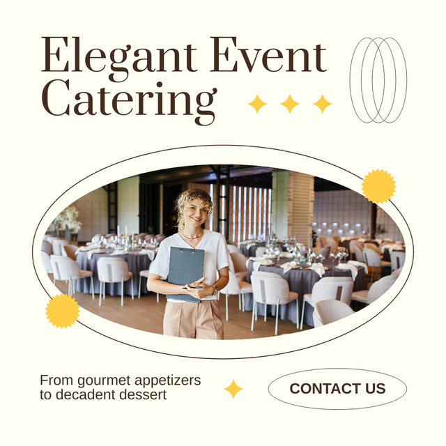 Services of Elegant Event Catering Instagram Πρότυπο σχεδίασης