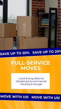 Full-service Moving Service At Discounted Rates Instagram Video Story Πρότυπο σχεδίασης