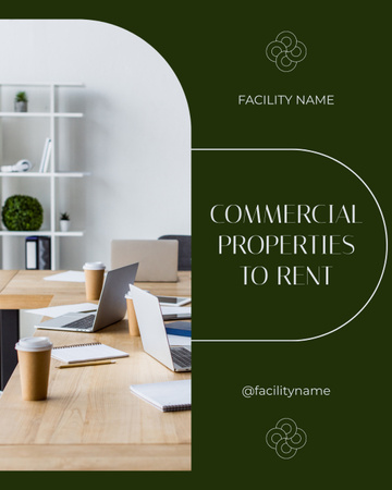 Template di design Offer of Commercial Properties for Rent Instagram Post Vertical