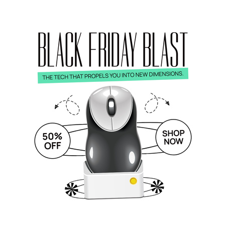 Black Friday Sale of Computer Accessories Animated Post Design Template