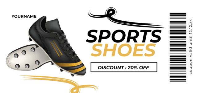 Professional Sports Shoes Discount Offer Coupon Din Large Design Template
