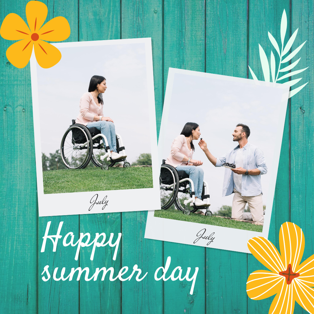 Happy Summer Day Photo Collage Instagram Šablona návrhu