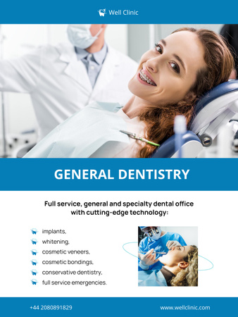 Dental Services Offer Poster US Tasarım Şablonu