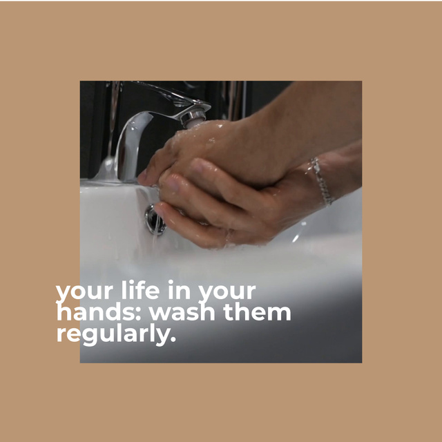 Template di design Tip to wash hands regularly Animated Post