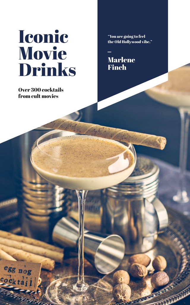 Designvorlage Recipes for Cult Cocktails from Cinema für Book Cover