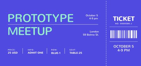 Template di design Annuncio di Meetup aziendale in blu Ticket DL