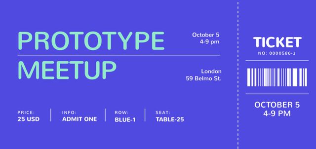 Designvorlage Business Meetup Announcement In Blue für Ticket DL