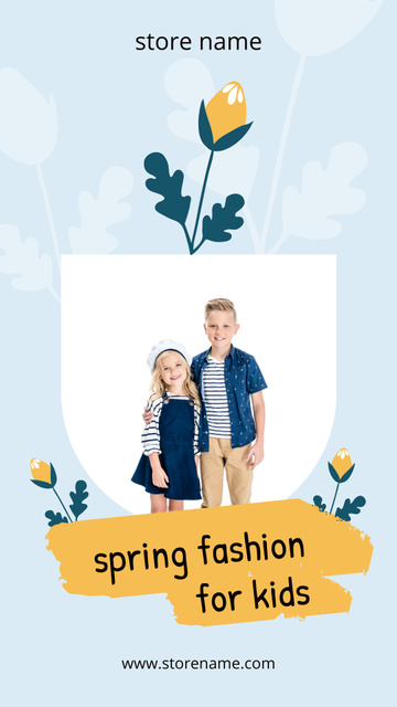 Spring Fashion Sale Announcement for Kids Instagram Story Design Template
