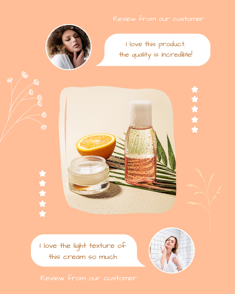 Women's Skin Care Review Instagram Post Vertical Modelo de Design