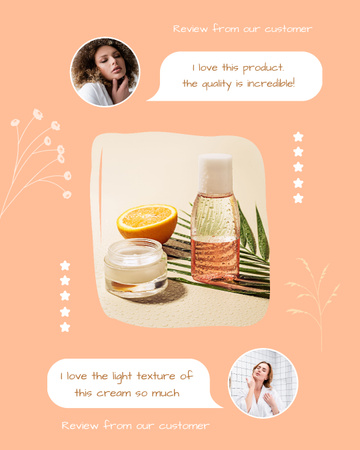 Women's Skin Care Review Instagram Post Vertical Design Template