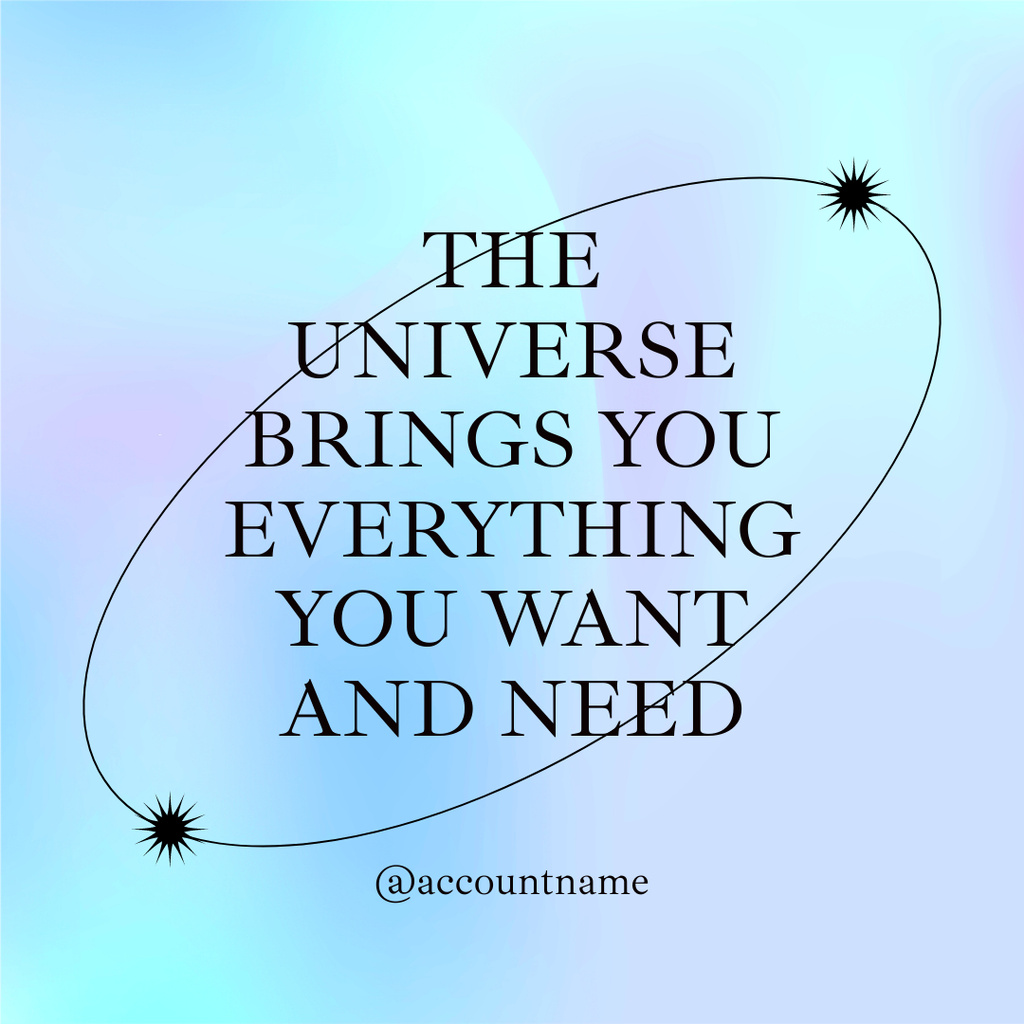 Ontwerpsjabloon van Instagram van Quote about Universe on Blue