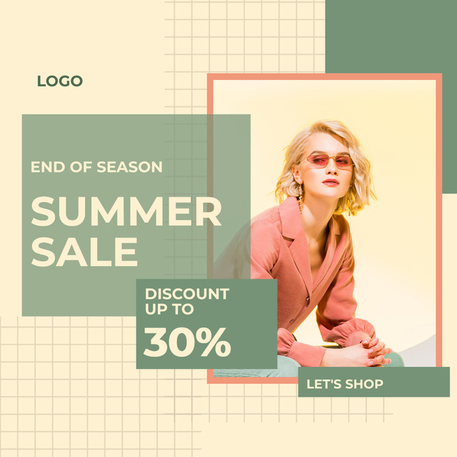 Seasonal Summer Fashion Sale Instagramデザインテンプレート