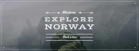 Fjord Cruise Promotion Scenic Norway View Facebook cover Design Template