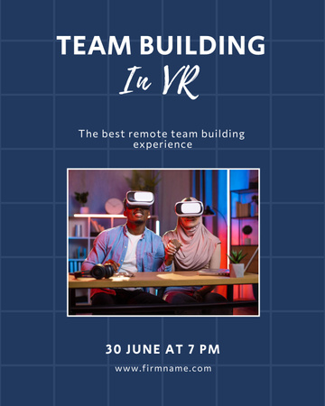 Ontwerpsjabloon van Poster 16x20in van Virtuele teamverbindingsstrategieën met VR-technologie