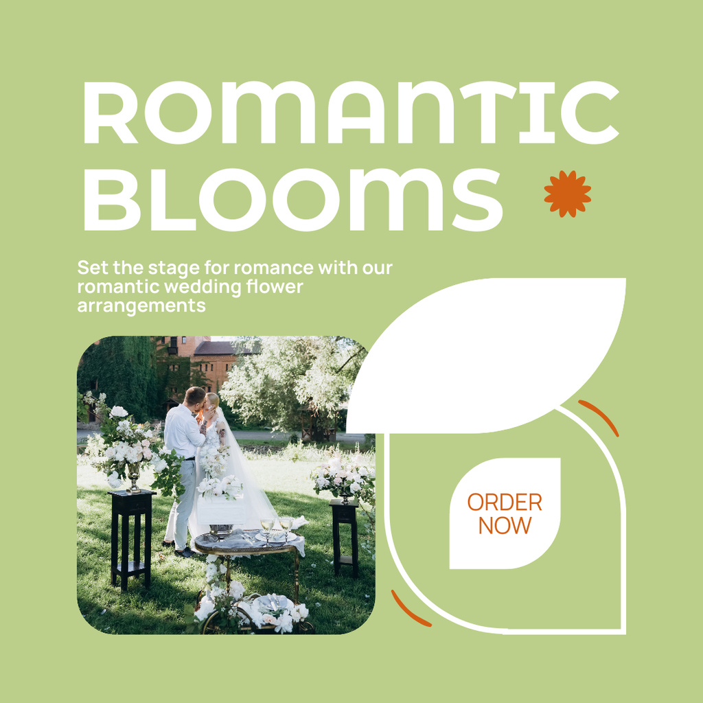 Romantic Floral Designs for Beautiful Weddings Instagram Modelo de Design
