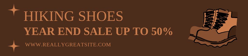Designvorlage Discount on Hiking Shoes für Ebay Store Billboard
