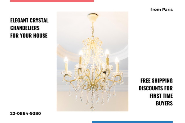 Template di design Gorgeous Chandeliers for Home Decor Poster 24x36in Horizontal