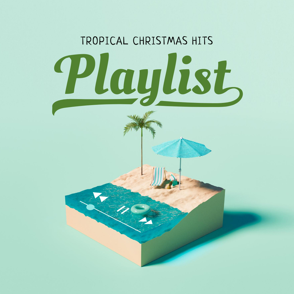 Tropical Christmas Hits Announcement Instagram tervezősablon