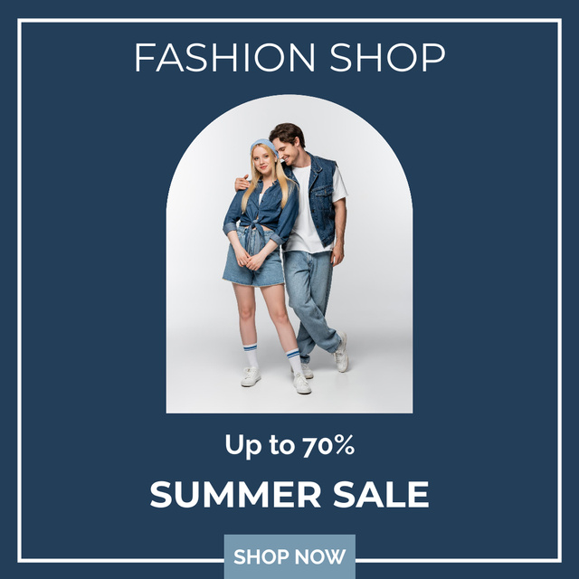 Summer Fashion Sale with Stylish Couple Instagram Tasarım Şablonu