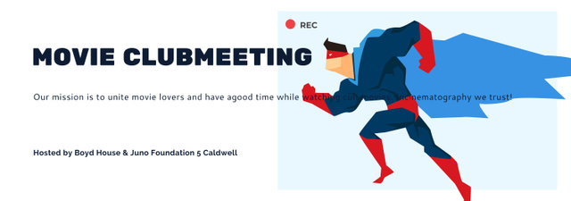 Movie Club Meeting Man in Superhero Costume Tumblr Design Template