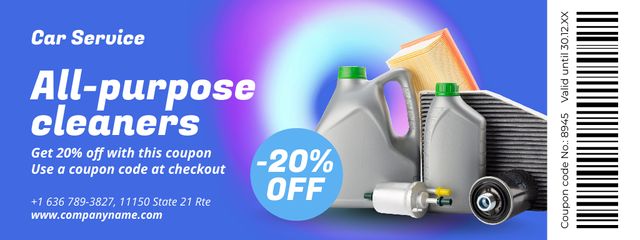Designvorlage Discount on Car Cleaners für Coupon
