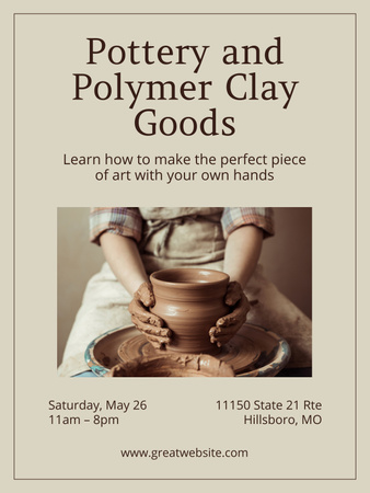 Pottery and Polymer Clay Products for Sale Poster US Design Template