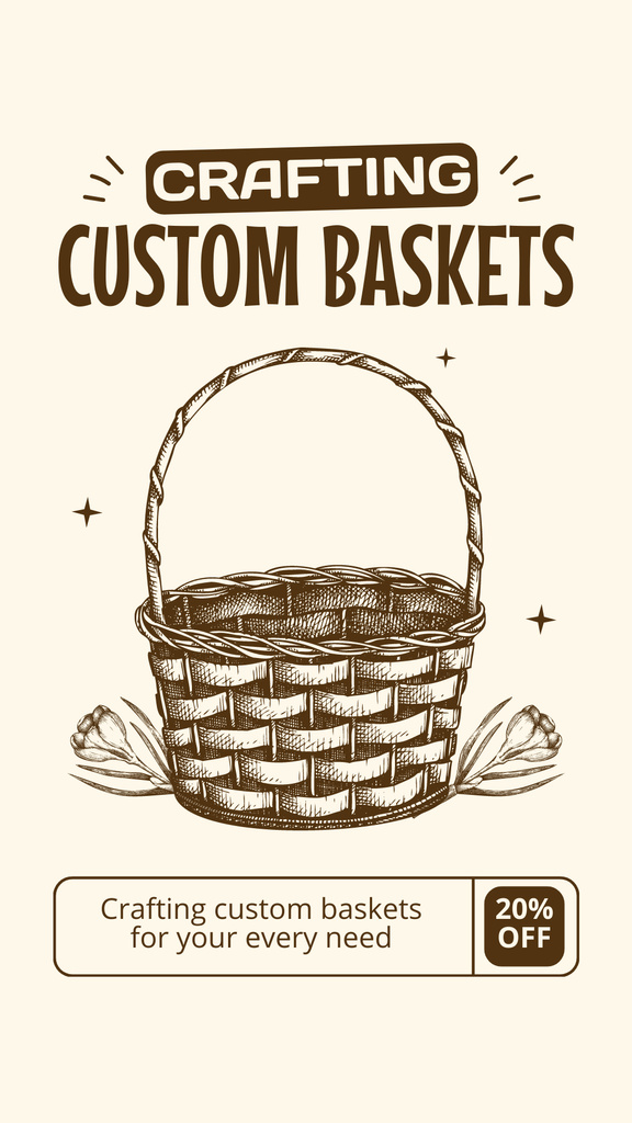 Crafting Custon Baskets with Great Discount Instagram Story tervezősablon