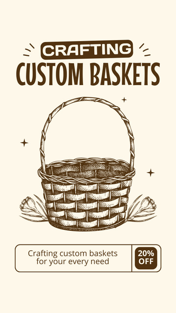Designvorlage Crafting Custon Baskets with Great Discount für Instagram Story