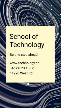 Offer of Studying at School of Technology Business Card US Vertical Design Template
