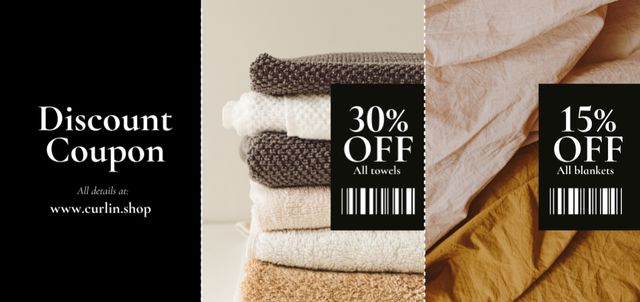 Soft Home Textiles Offer with Discount Coupon Din Largeデザインテンプレート