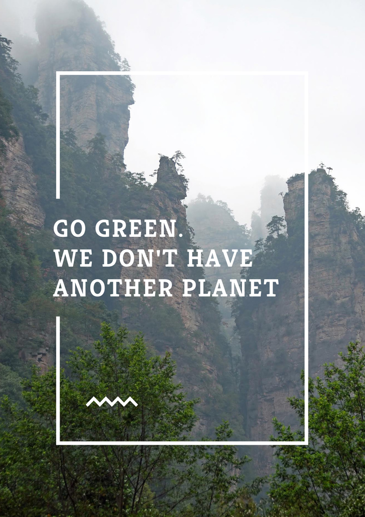 Citation about green Planet Poster Design Template