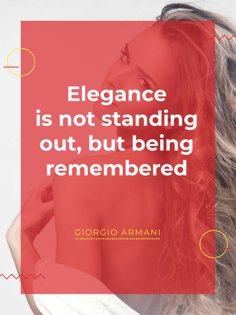 Designvorlage Elegance quote with Young attractive Woman für Poster US