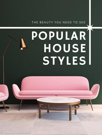 Template di design Stili domestici e mobili popolari Poster US