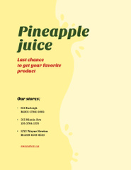 Tropical Pineapple Juice Offer with Fruit Pieces In Yellow